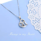 Always in My Heart Paw Print Necklace – Pet Memorial Gift