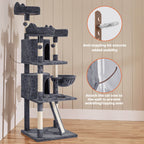 Renwick 69in Large Cat Tree Tower with Condos &amp; Scratching Board - Dark Gray