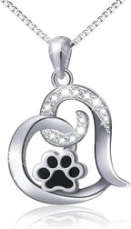 Always in My Heart Paw Print Necklace – Pet Memorial Gift