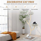 70" Tall Metal Cat Tree Tower with 3 Plush Perches & Sisal Scratching Posts