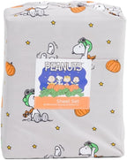 Berkshire Blanket Peanuts Halloween Fall Themed Sheet Sets (Red Baron with Ghosts, Queen)