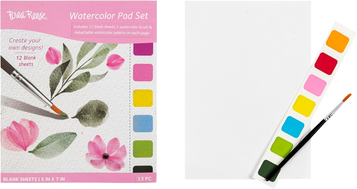 Brea Reese Blank Watercolor Pad Set, Classic Colors