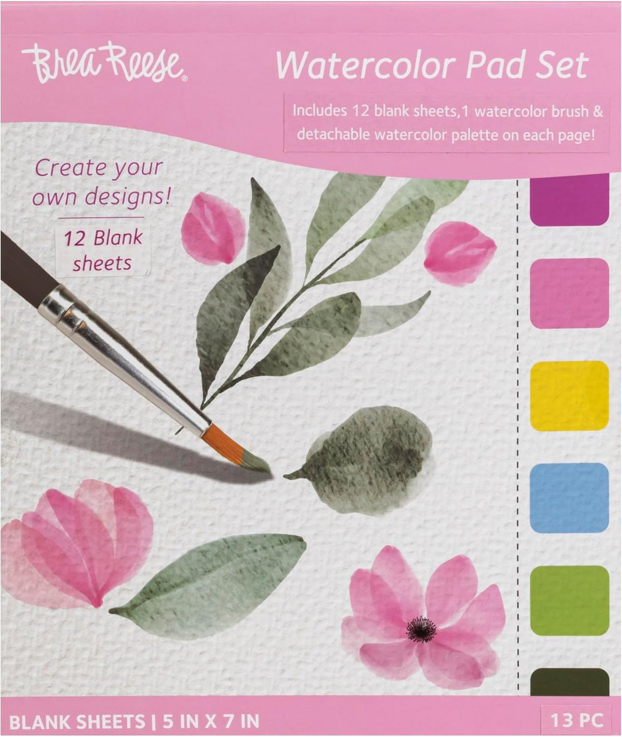 Brea Reese Blank Watercolor Pad Set, Classic Colors