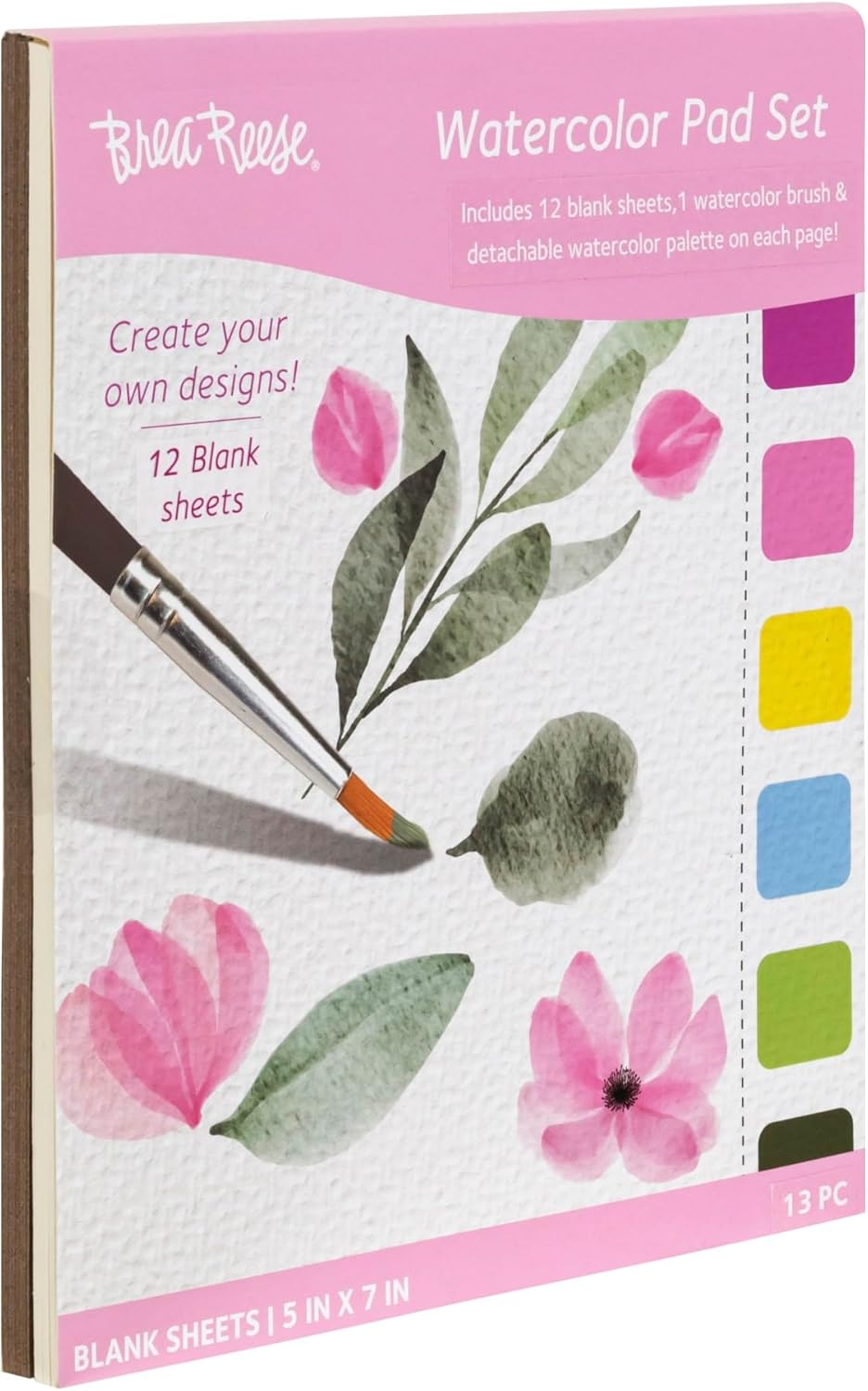 Brea Reese Blank Watercolor Pad Set, Classic Colors