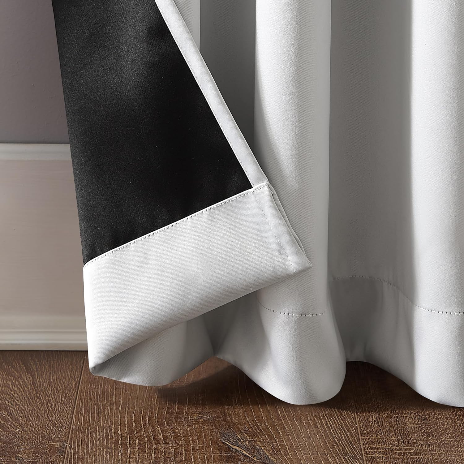 Sun Zero Nordic Theater Grade Extreme 100% Blackout Grommet Curtain Single Panel, 52" x 95", Pearl