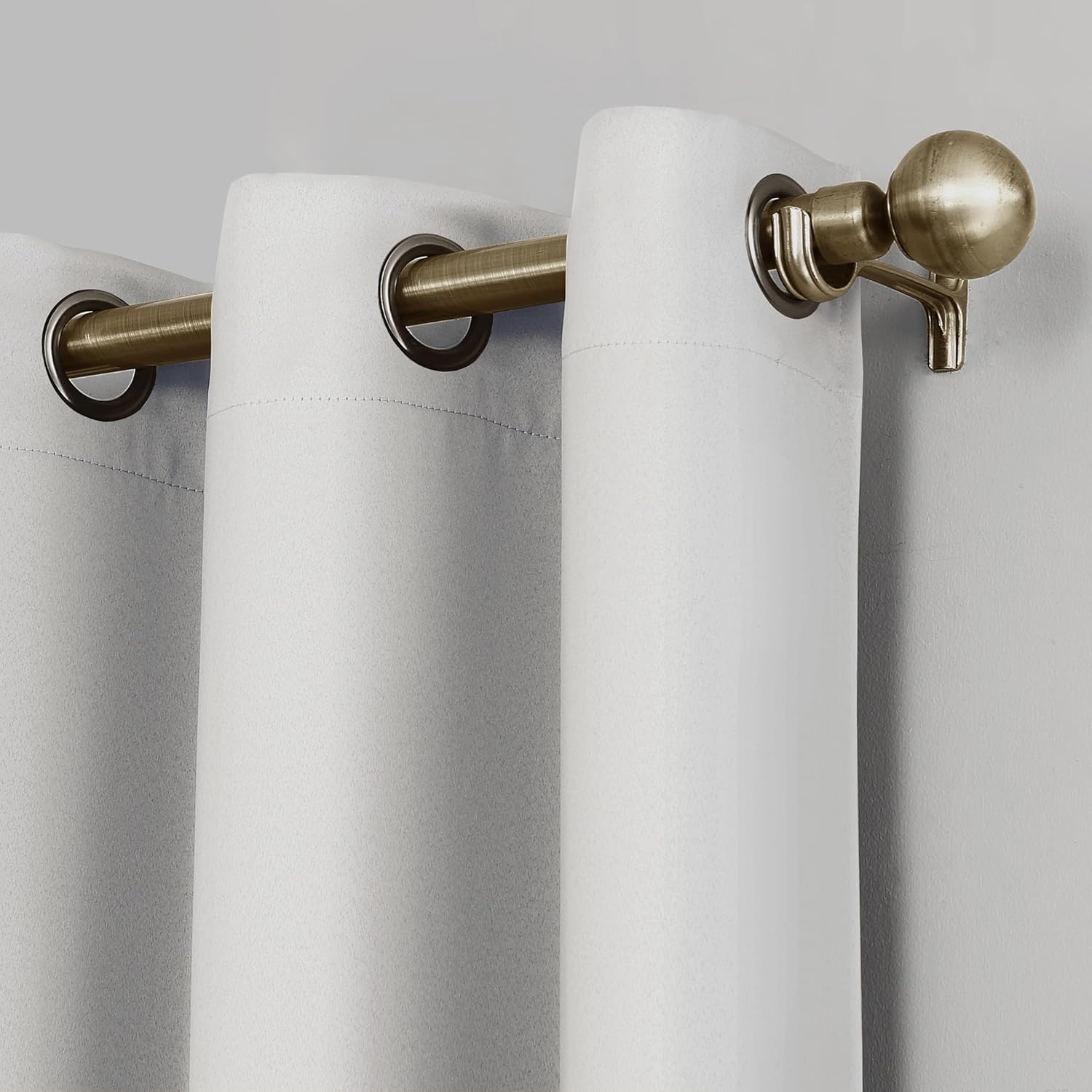 Sun Zero Nordic Theater Grade Extreme 100% Blackout Grommet Curtain Single Panel, 52" x 95", Pearl