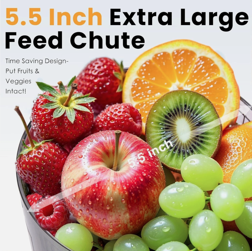 Cold Press Juicer, 5.5inch Wide Feed Chute Juicer Machine
