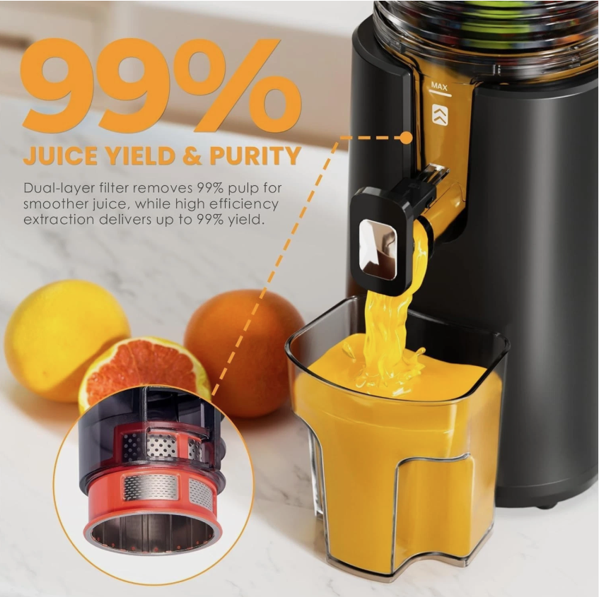 Cold Press Juicer, 5.5inch Wide Feed Chute Juicer Machine