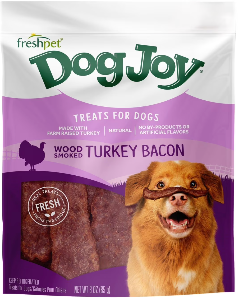 Dog Joy Wood-Smoked Turkey Bacon Treat, 3 oz