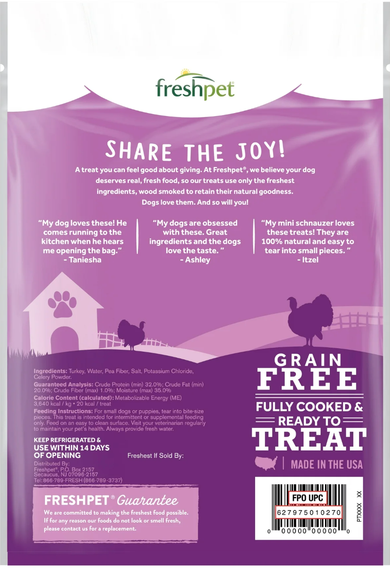 Dog Joy Wood-Smoked Turkey Bacon Treat, 3 oz