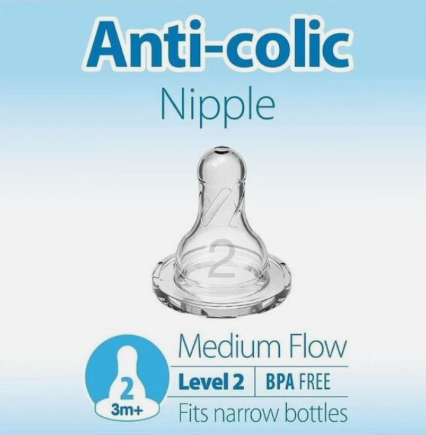 Dr. Brown’S Natural Flow Level 2 Silicone Nipple, Medium Flow