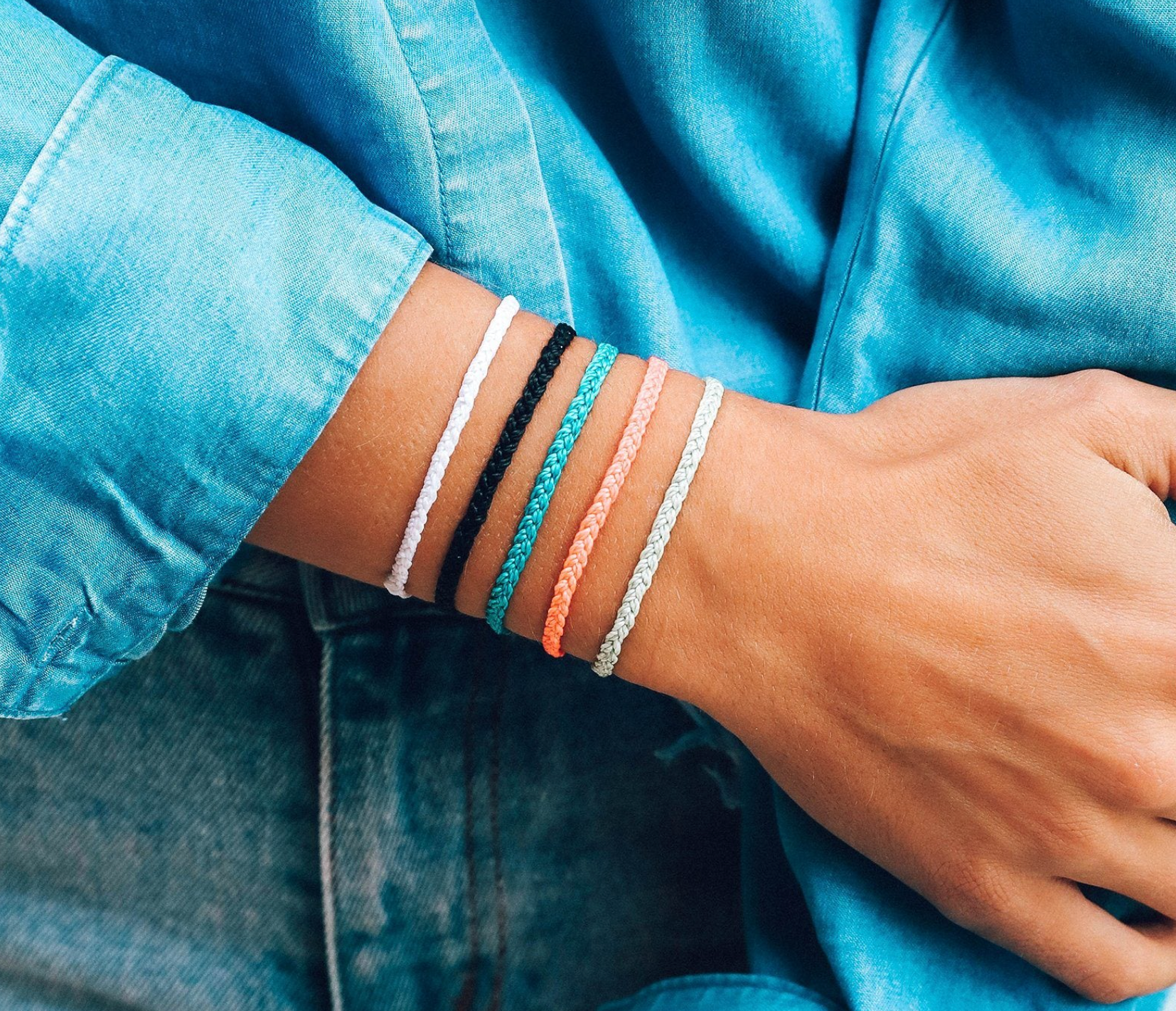 Pura Vida Solid Mini Braided Bracelet