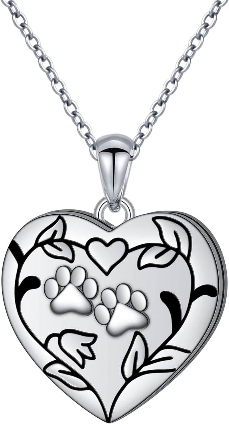 Always in My Heart Paw Print Necklace – Pet Memorial Gift