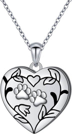 Always in My Heart Paw Print Necklace – Pet Memorial Gift
