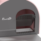 Pink Covered Cat Litter Box with Odor Filter - Complete Privacy Kit with Tray, Scoop & Mat | Compact Hooded Litter House