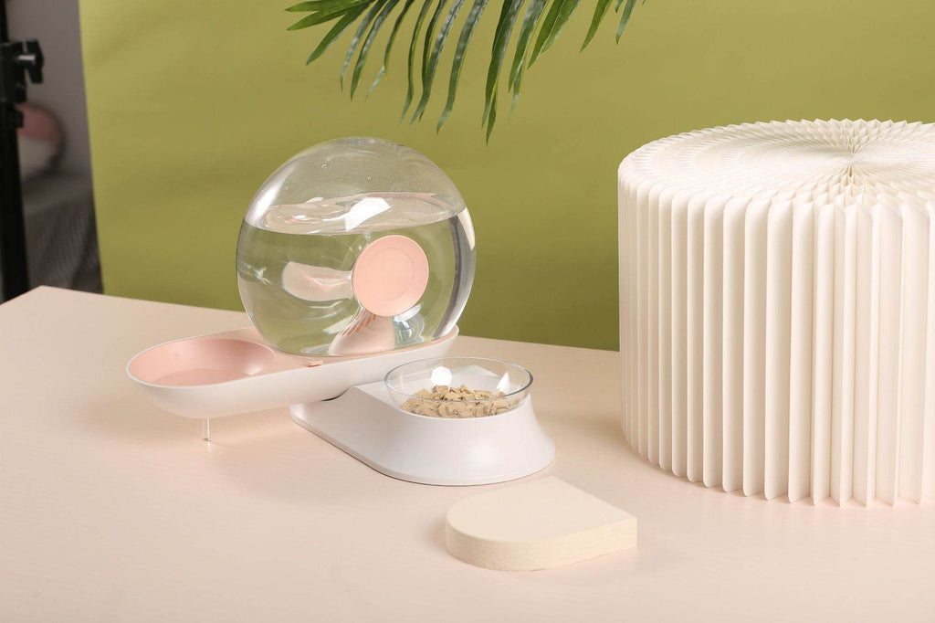 Auto-Myst Automatic Gravity Pet Water Dispenser - 2-in-1 Filtered Water & Food Bowl System with 2.8L Capacity