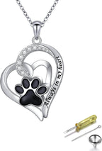 Always in My Heart Paw Print Necklace – Pet Memorial Gift