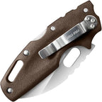 COLD STEEL Tuff Lite 2.5" AUS8A Sheepsfoot Razor-Sharp Plain Blade 3.5" Griv-Ex