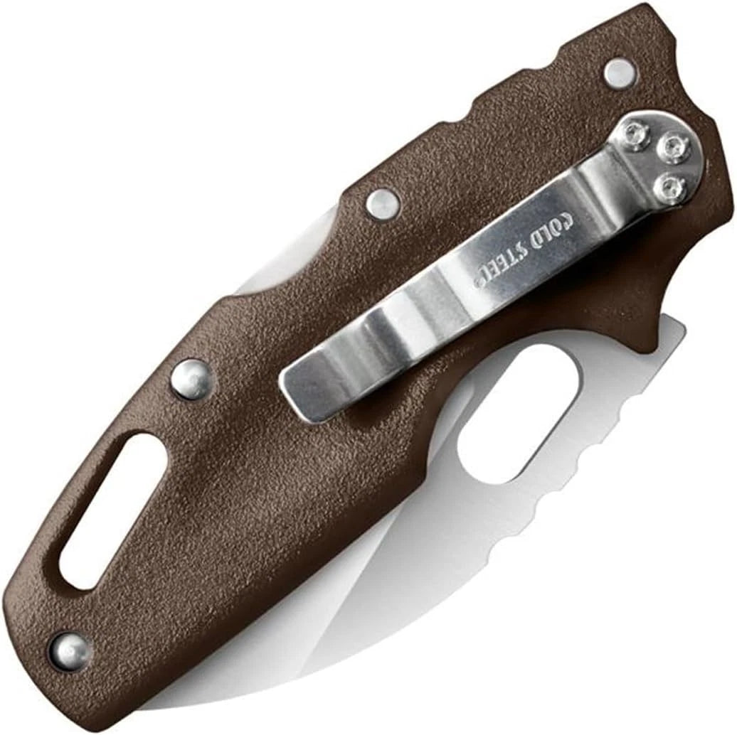 COLD STEEL Tuff Lite 2.5" AUS8A Sheepsfoot Razor-Sharp Plain Blade 3.5" Griv-Ex